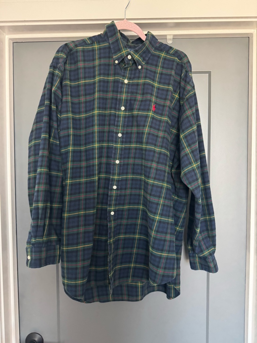 Ralph Lauren Blue & Green Plaid Button-Down Shirt